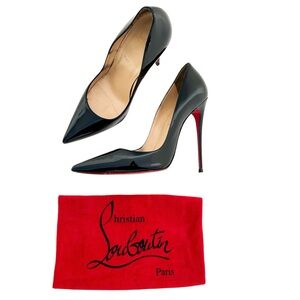 Christian Louboutin So Kate Black Patent Leather High Heel Pointed Toe Pumps 41